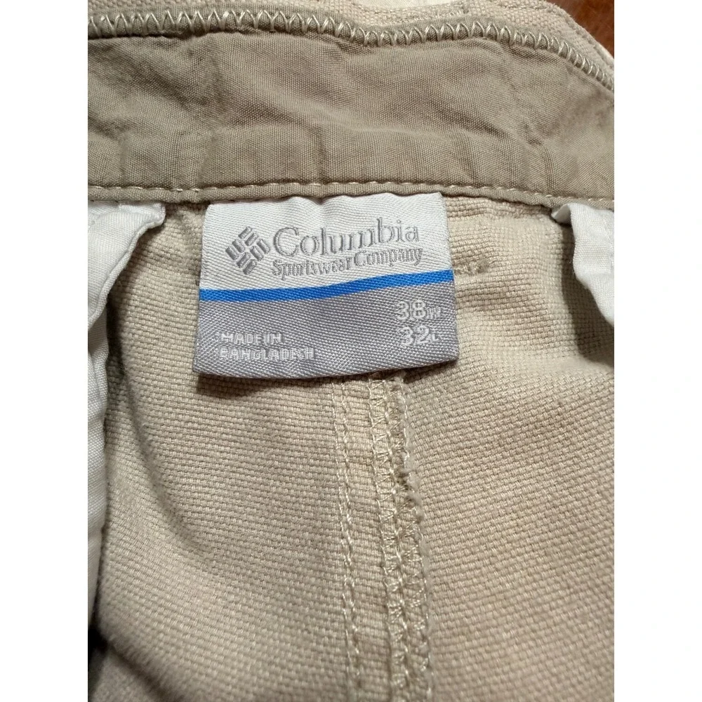 Columbia Mens Canvas Utility Pants 38x32 Tan Cargo Pockets Gorpcore